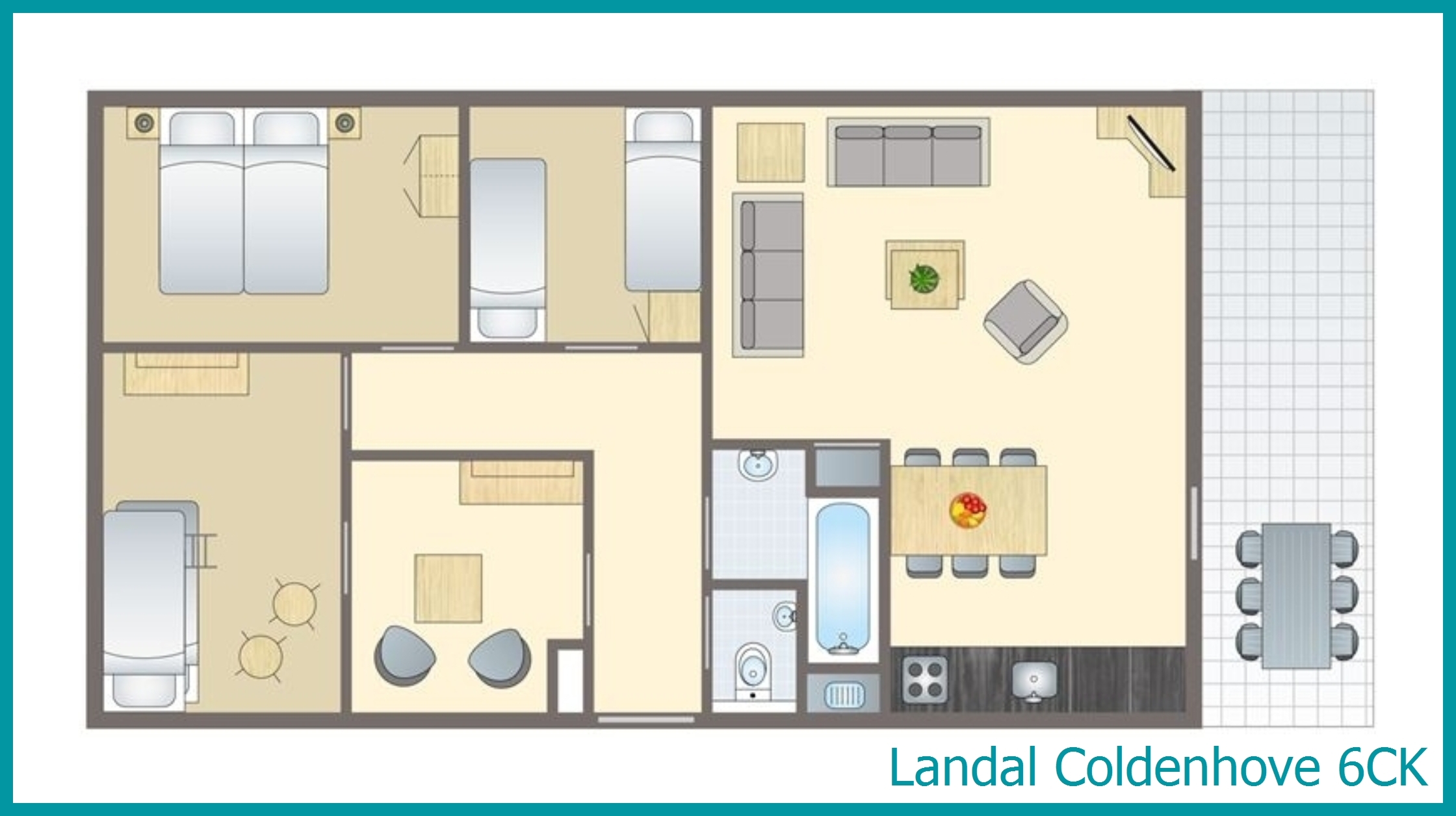6-person children's bungalow 6CK at Coldenhove