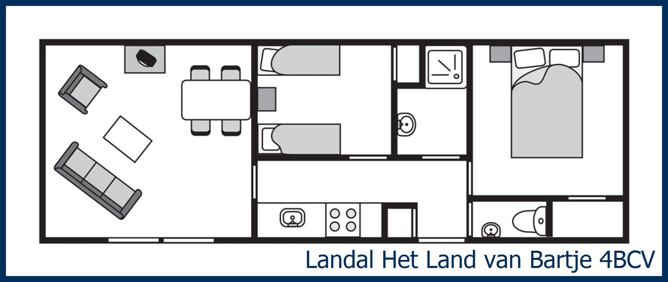 Mobile home 4BCV at Het Land van Bartje