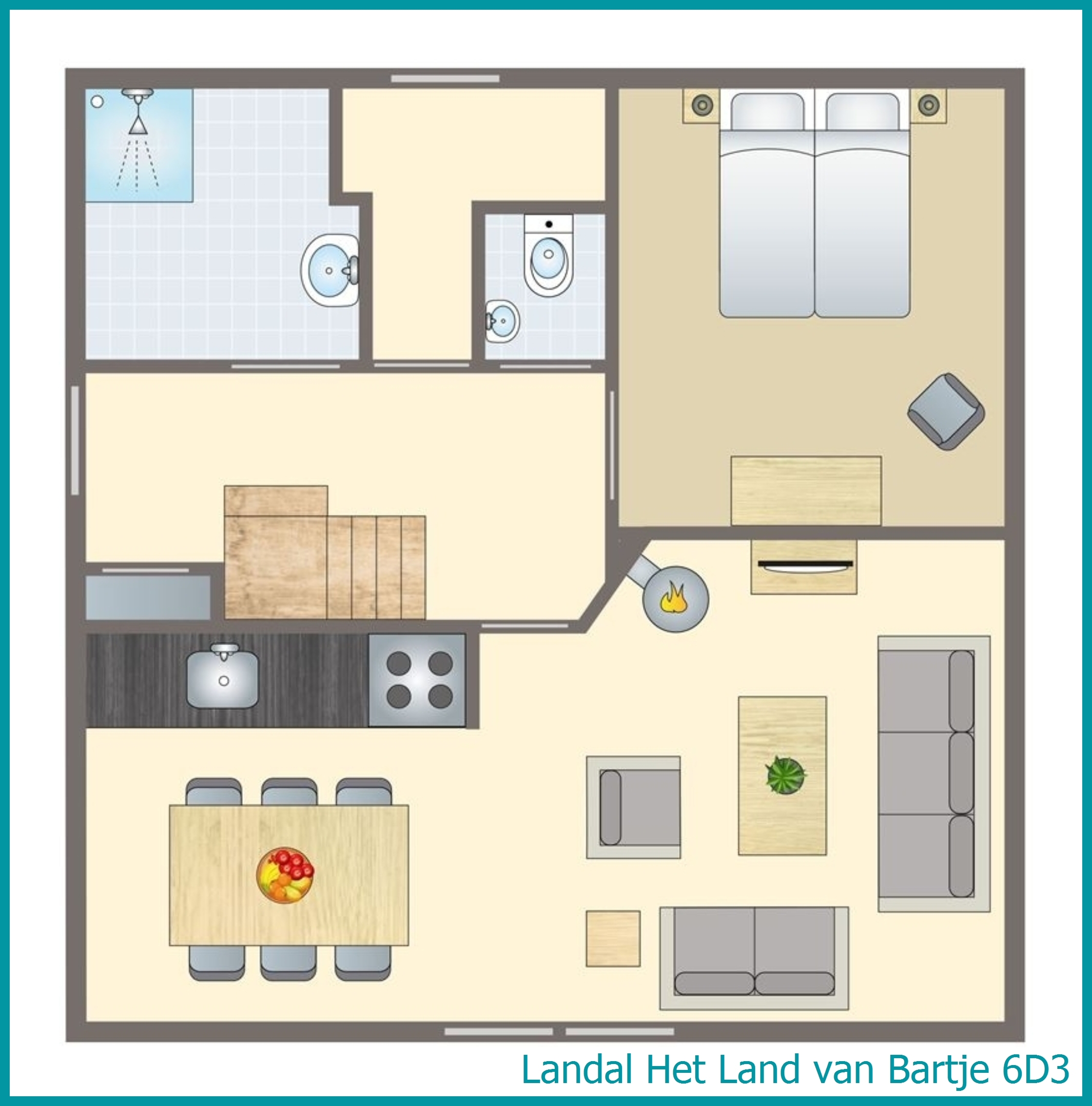 6-person farmhouse 6D3 at Het Land van Bartje