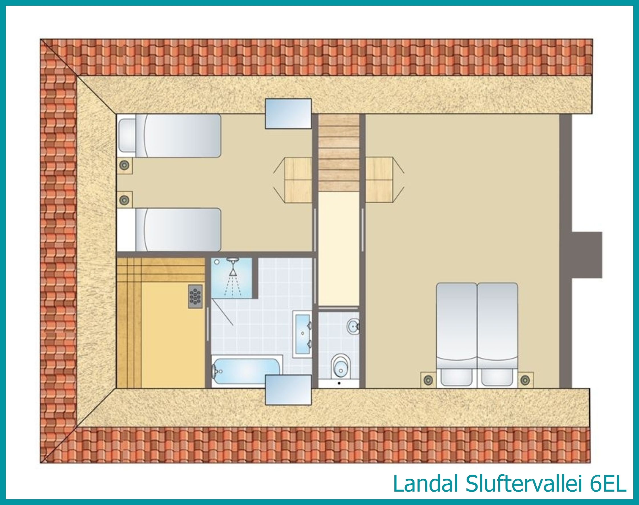 6-person bungalow 6EL at Sluftervallei