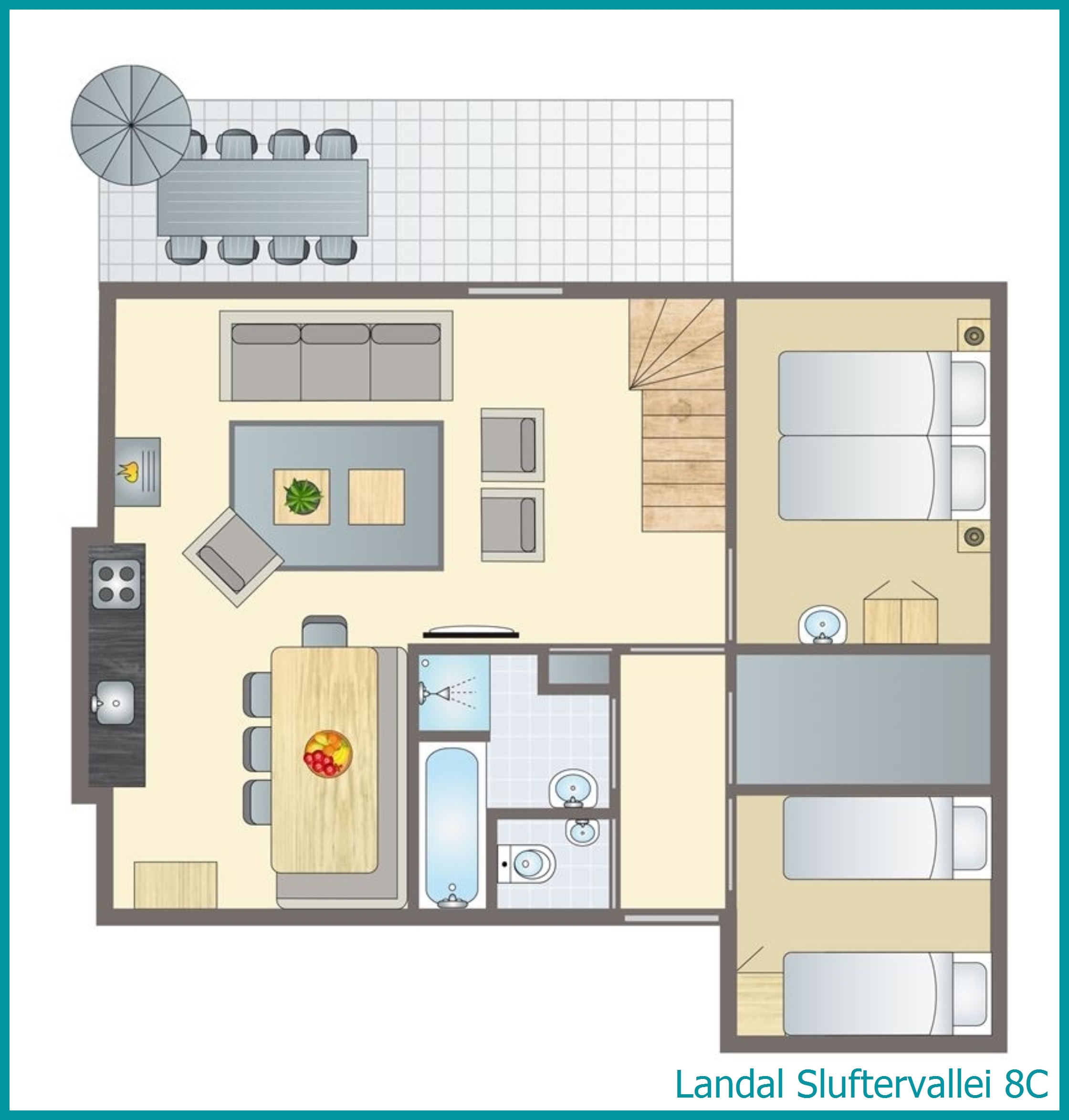 8-person bungalow 8C at Sluftervallei