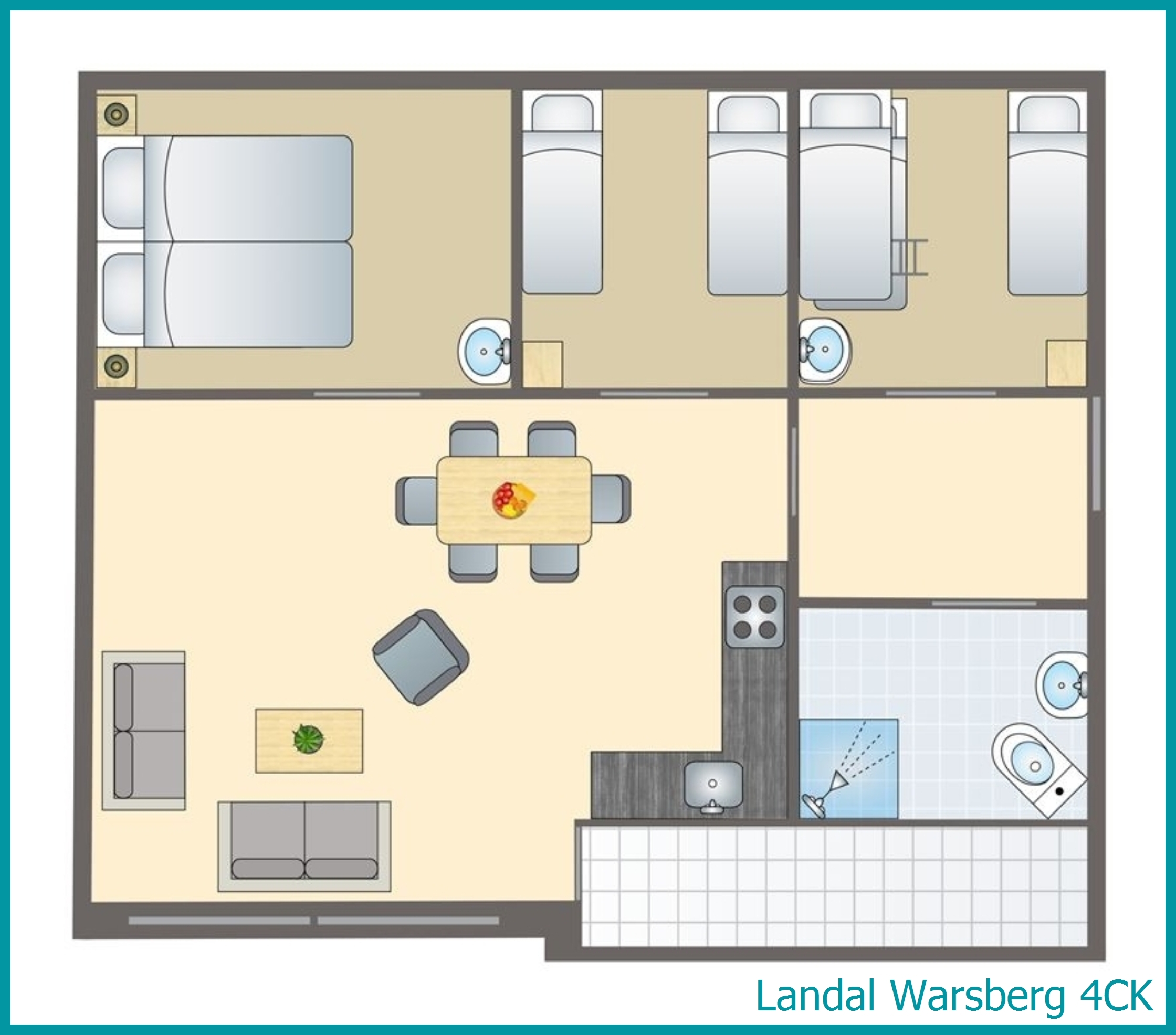 4-person children's bungalow 4CK at Warsberg