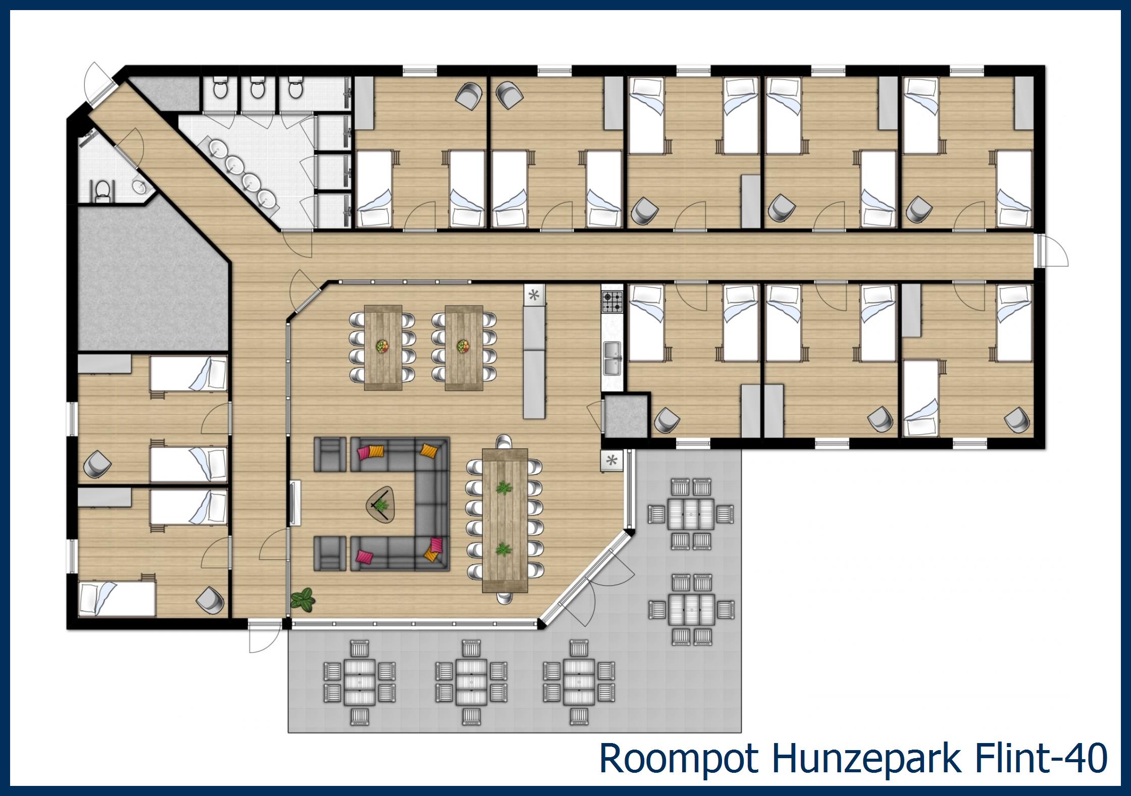 Group accommodation Flint-40 at Hunzepark